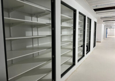 Architectural metalwork for lab equipment storage